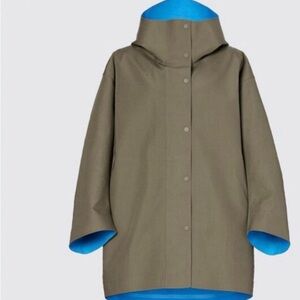 Uniqlo Olive Blocktech Oversized Coat